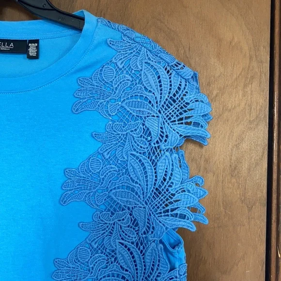 3/$45 Ella top floral crochet like detail top casual office boho summer spring M - Picture 5 of 17